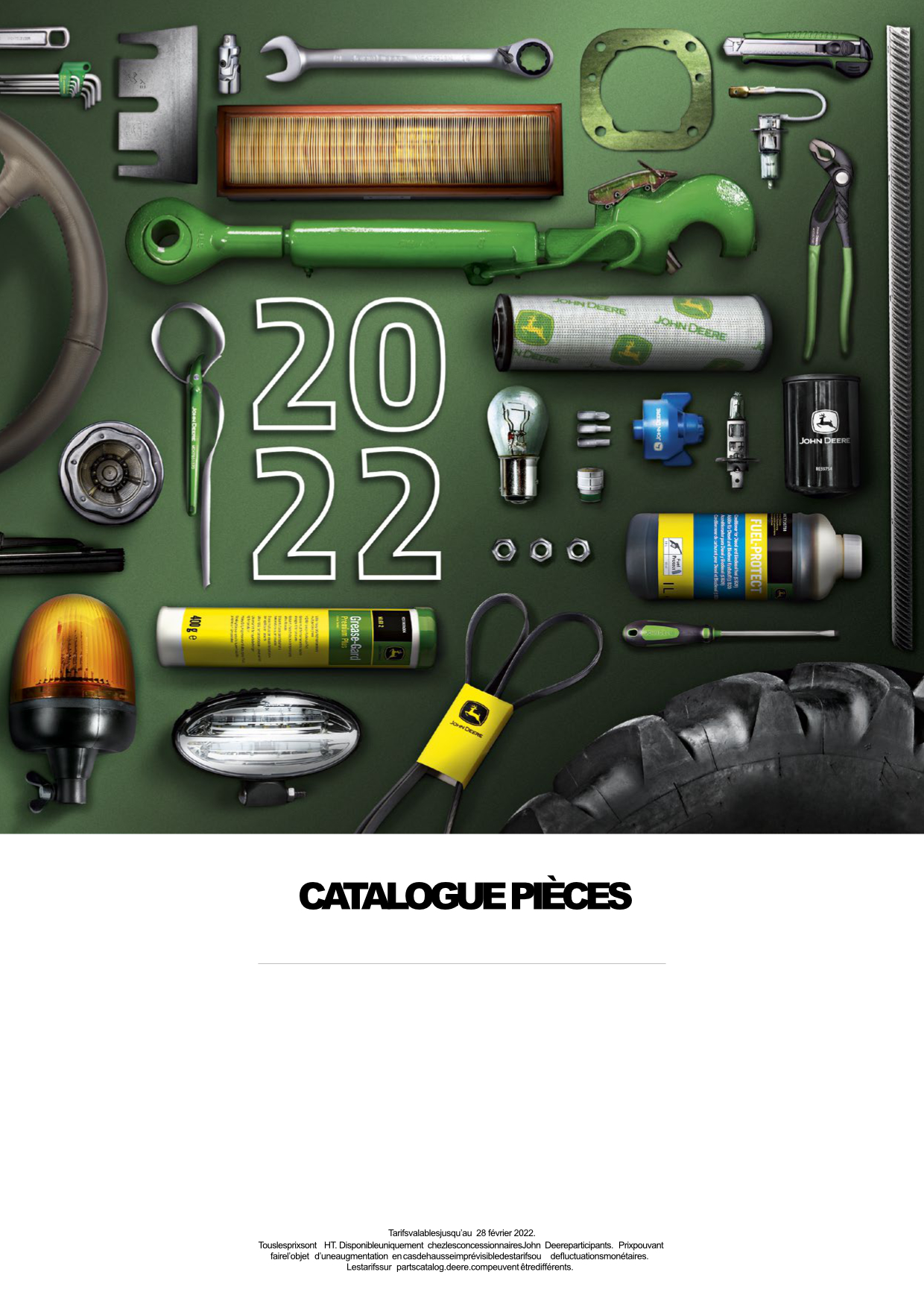 Couverture du catalogue de pièces détachées John Deere 2022